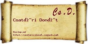 Csatári Donát névjegykártya